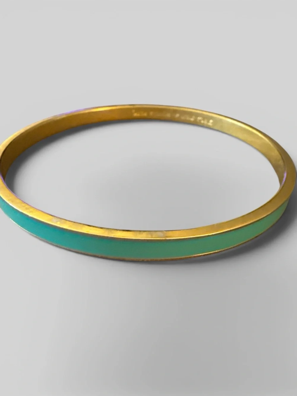 Kate Spade New York Turquoise Enamel Gold Tone Bangle Bracelet - Picture 4 of 7